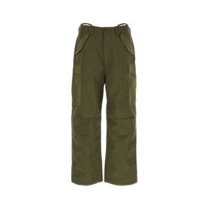 Nanamica Men Army Green Cotton Blend Cargo Pant